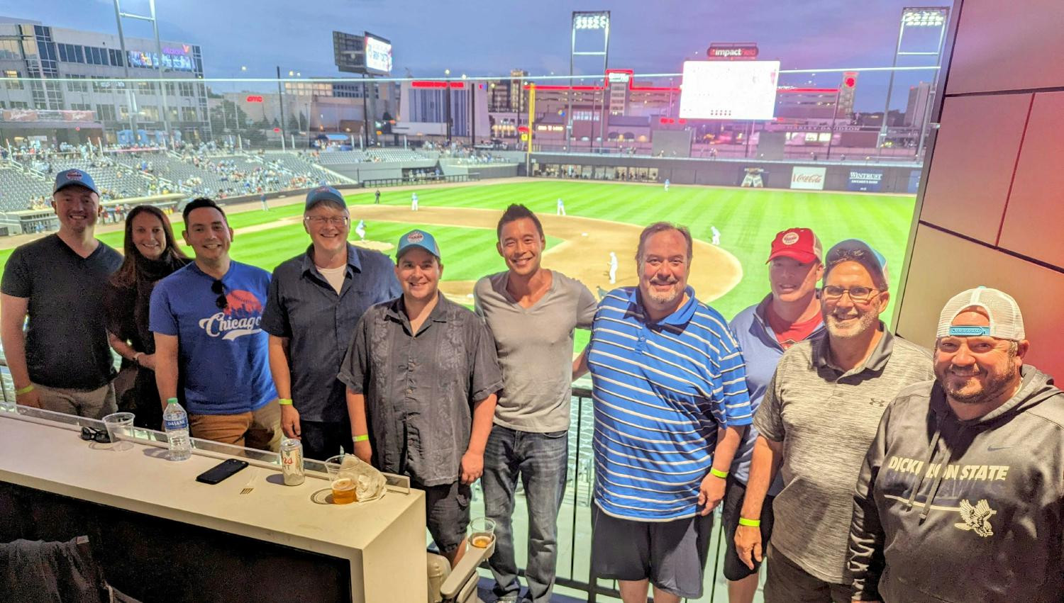 Teammates in Chicago core site met up for a beautiful evening of baseball