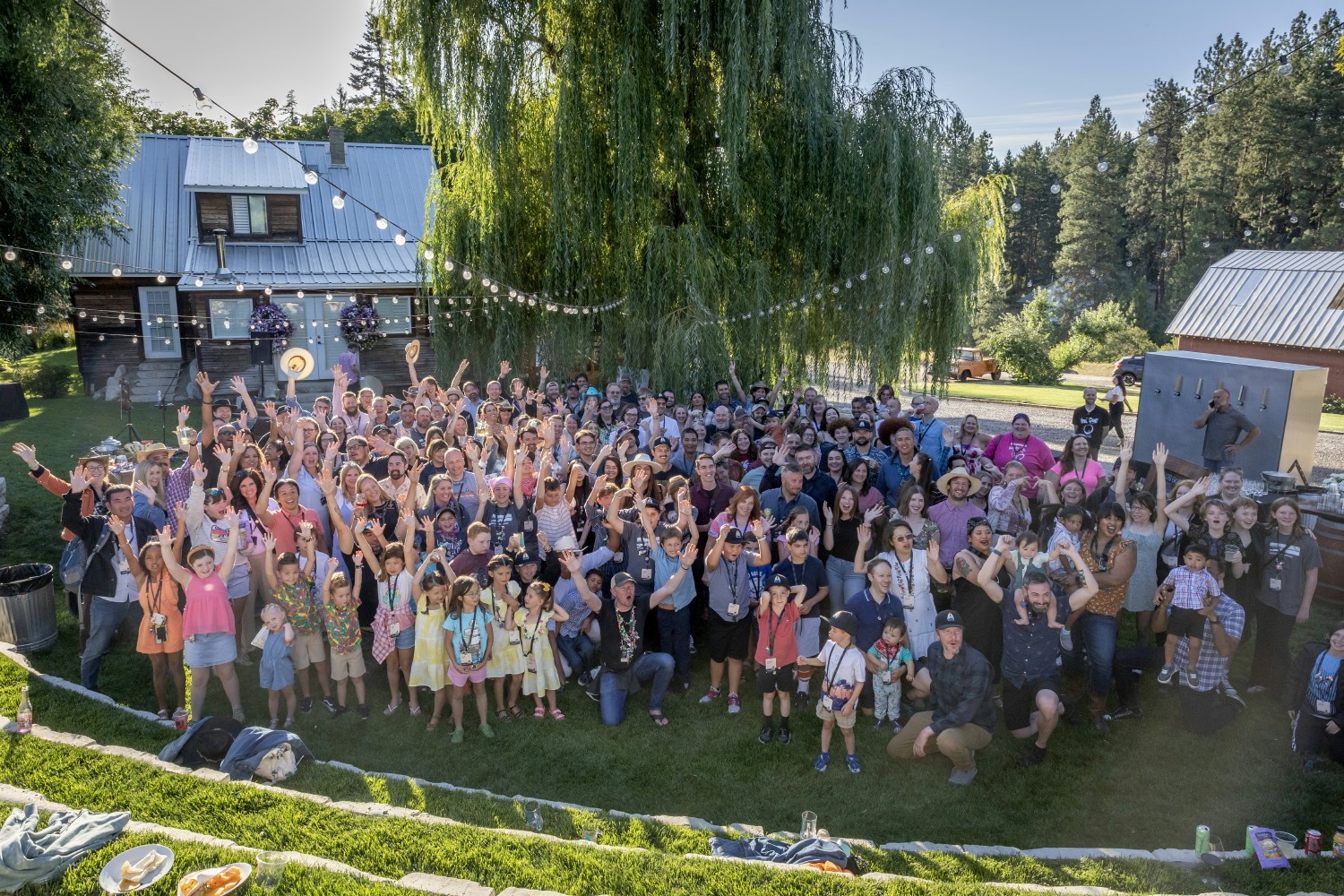 The company and families at our annual company retreat in 2023.