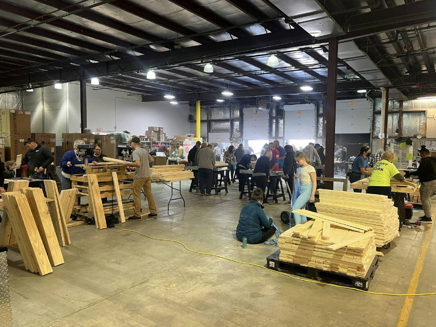 Building kids Beds at our Madison, WI location 