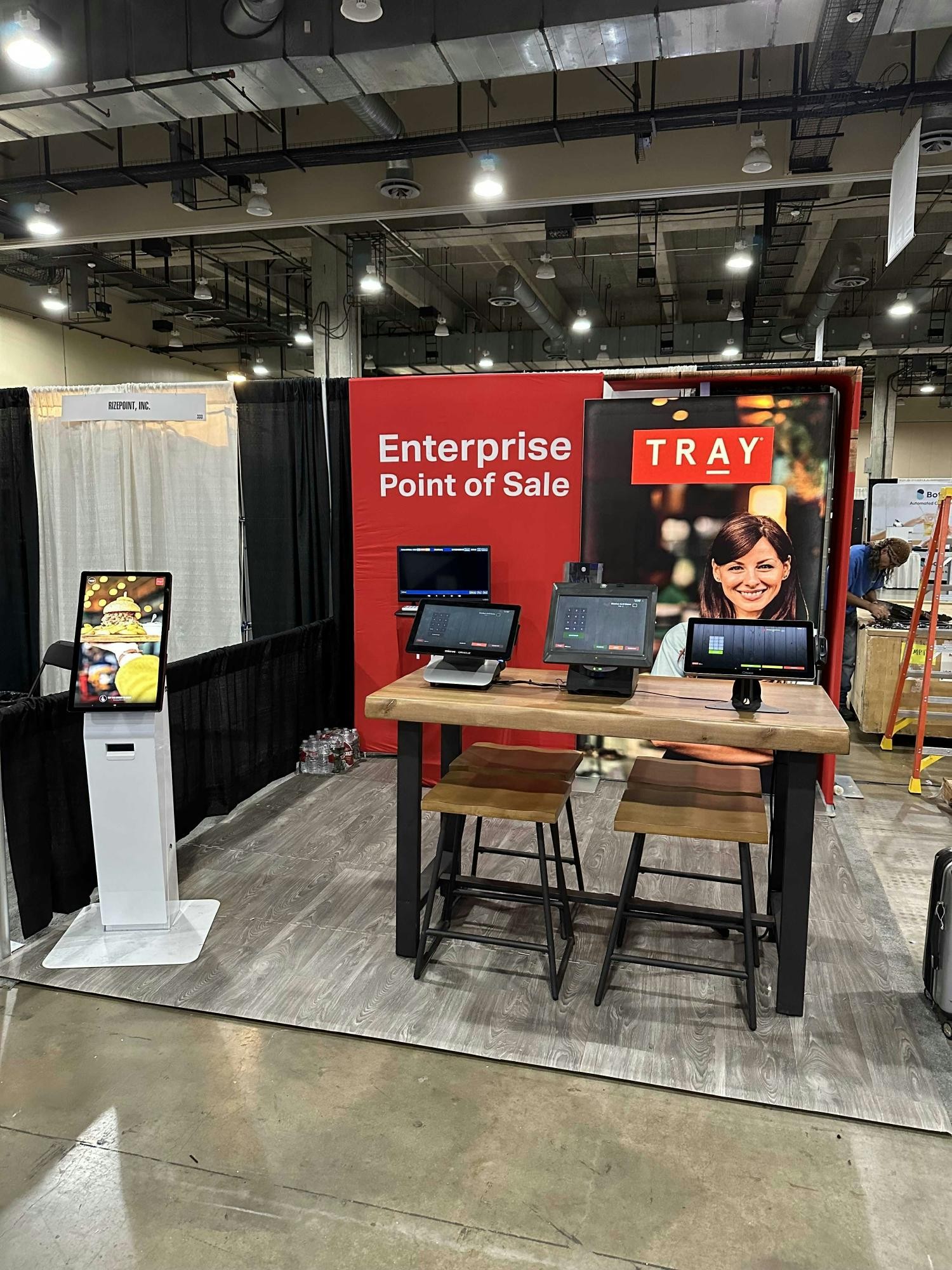 This is our Tray booth, logo and software on various 3rd party hardware platforms. This was at last year's NRA show.