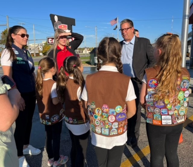 Sgt. Clean flag raising ceremony performed by our local Girl Scouts and attended by leadership and Mayor. 