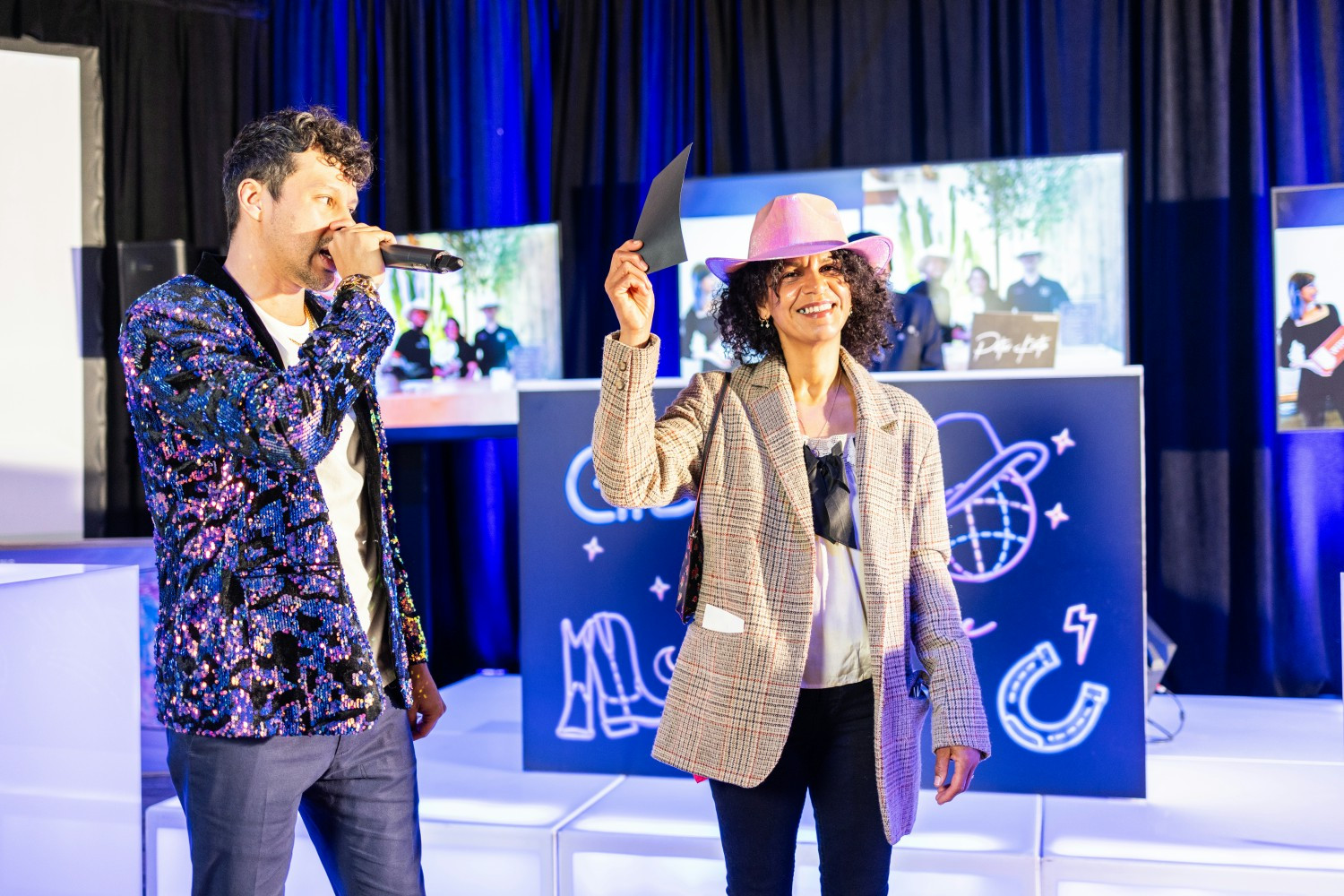 During our giddy-up and glow party our team members were able to win prizes this team member won tickets to IFLY