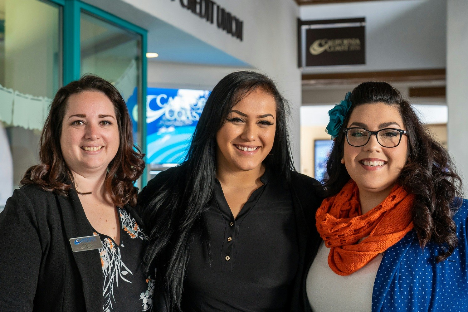 Employees of Cal Coast's SDSU Campus Branch, located inside the Conrad Prebys Aztec Student Union.