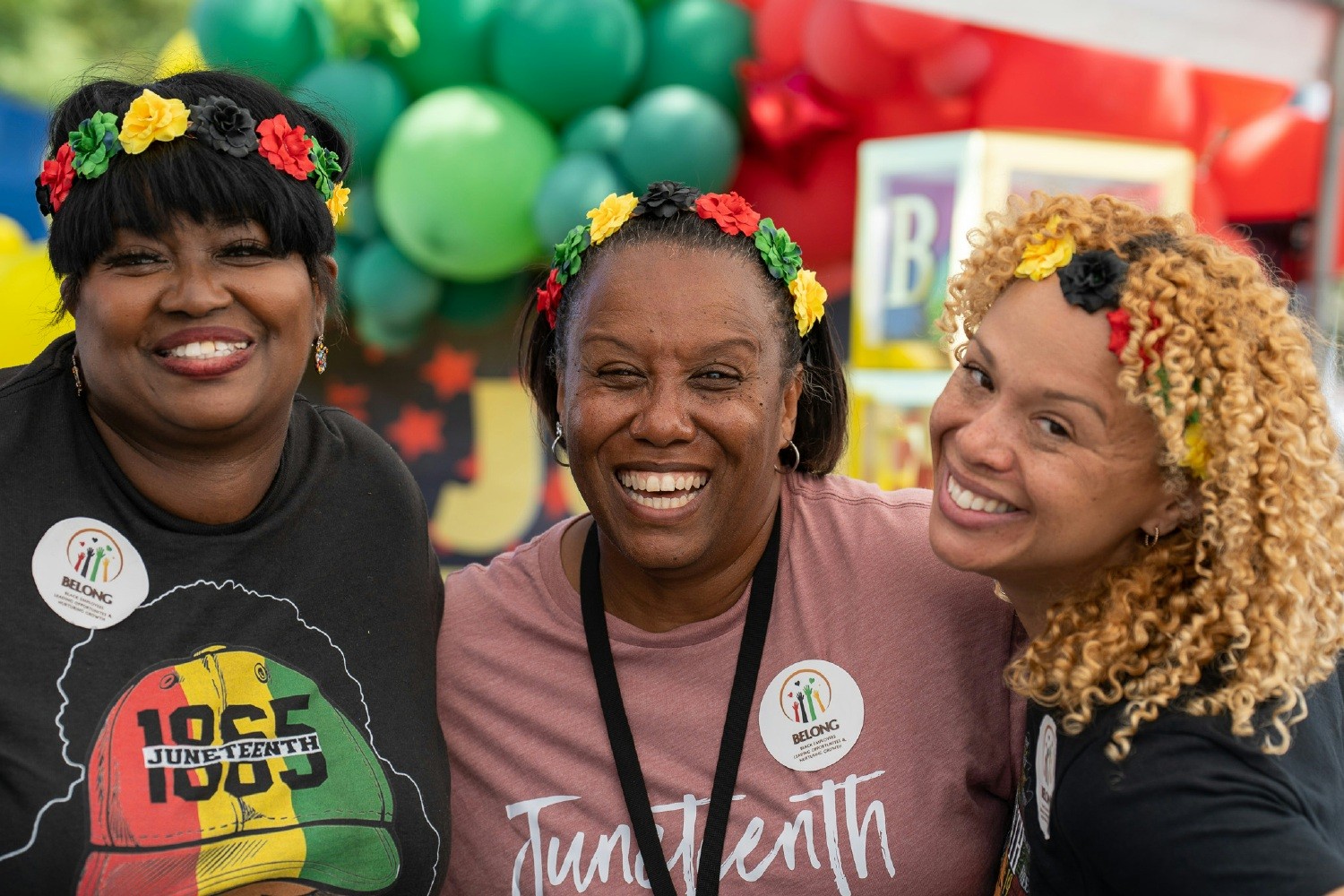 Employees of Cal Coast's BELONG employee resource group (ERG) celebrating at the credit union's Juneteenth event.