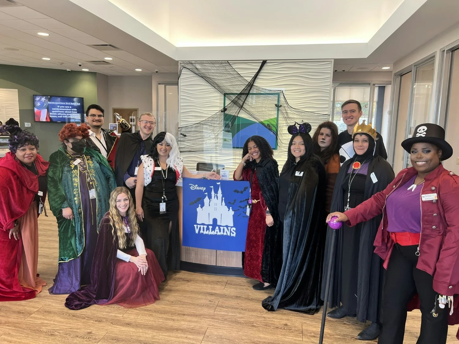 Halloween is a big deal. Each department picks a theme and competes for the best costumes under various categories