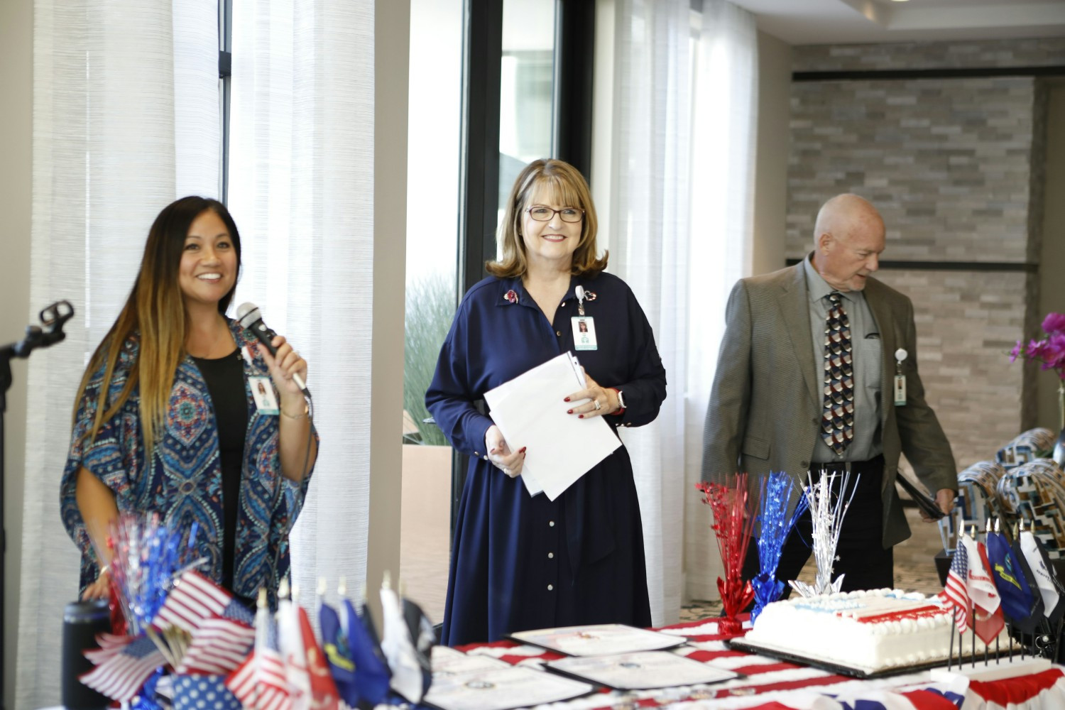 Acacia's Community Liaison, Director of Business Development, & Spiritual Counselor at Acacia's Honoring Veterans event.