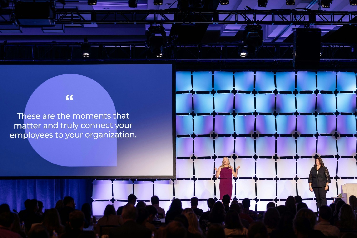 Our CEO & CPO on stage at our EX conference, Attune, sharing the importance of recognizing all the moments that matter.