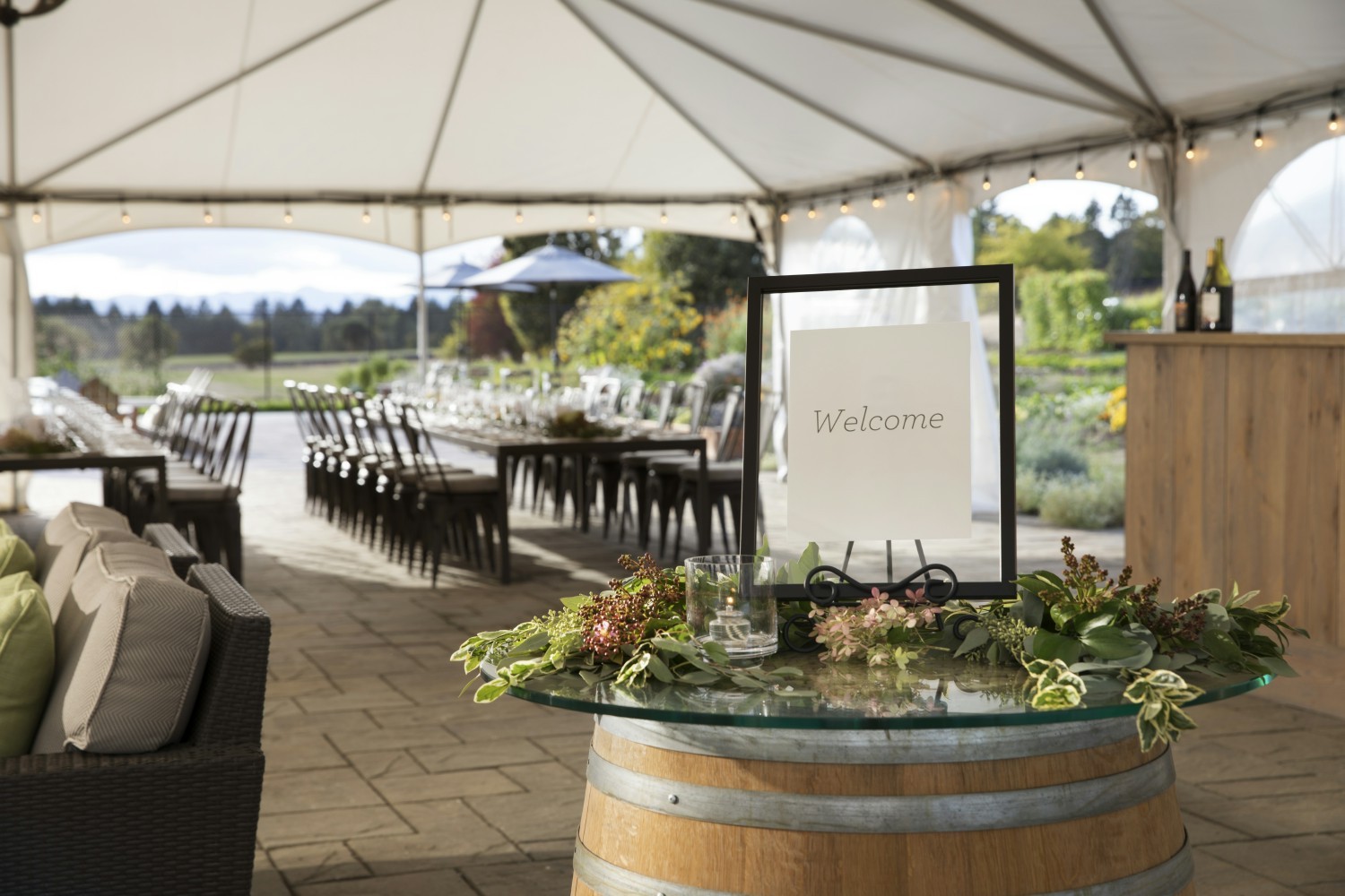 Chef's Garden tent for outdoor events