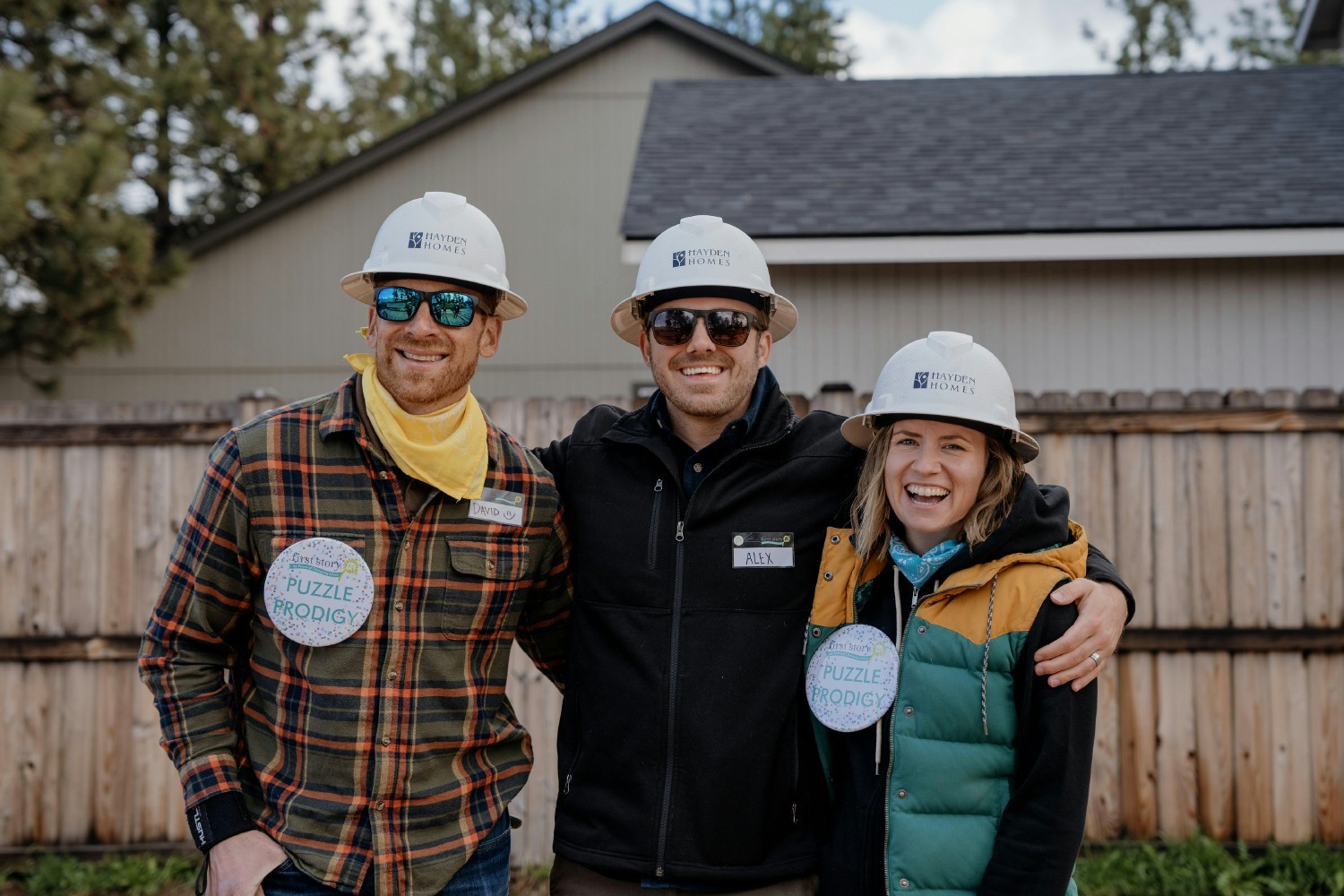 First Story Team Build in Central Oregon, where team members raised walls for a First Story family.