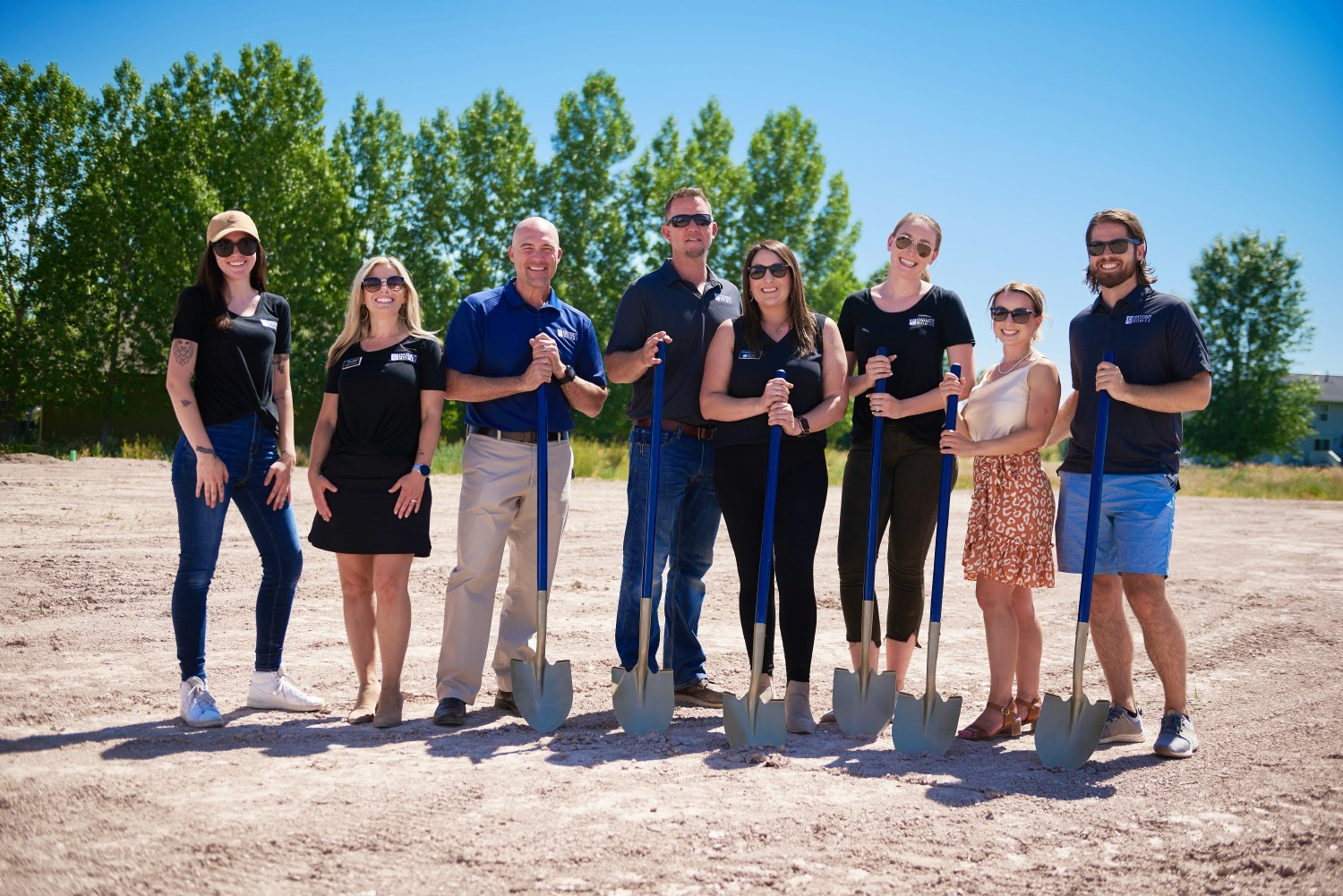 Team members breaking ground at our very first new home community in Montana, O’Keefe Ranch Estates.