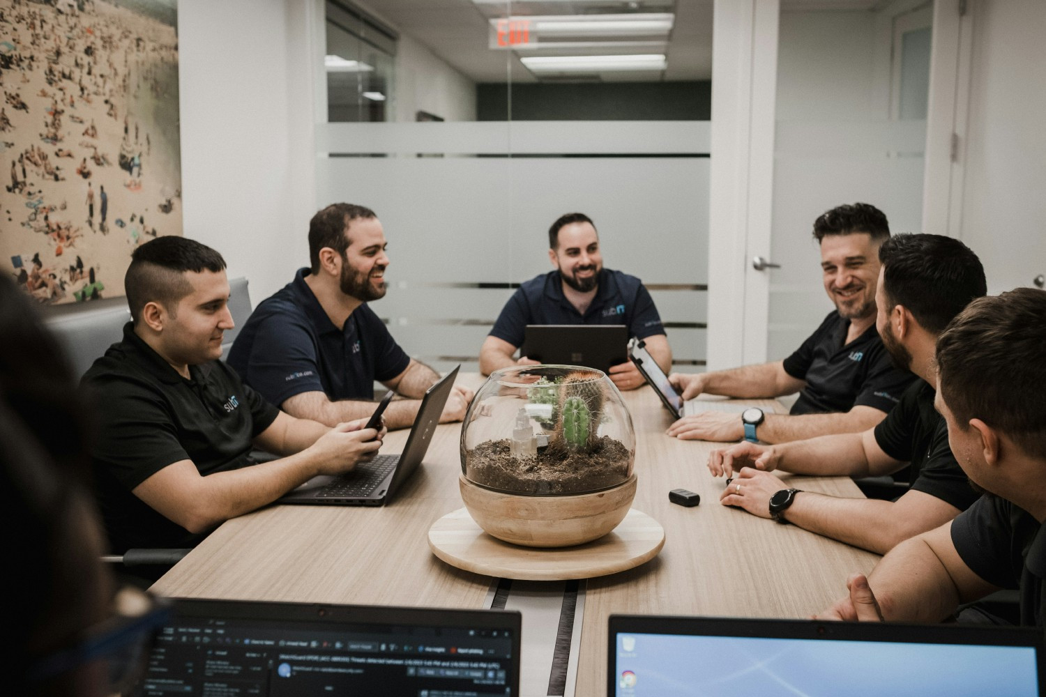 Company meetings and lunch and learns.