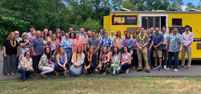 For a teambuilding event, our team donned their best Hawaiian attire and enjoyed delicious food from a local food truck!