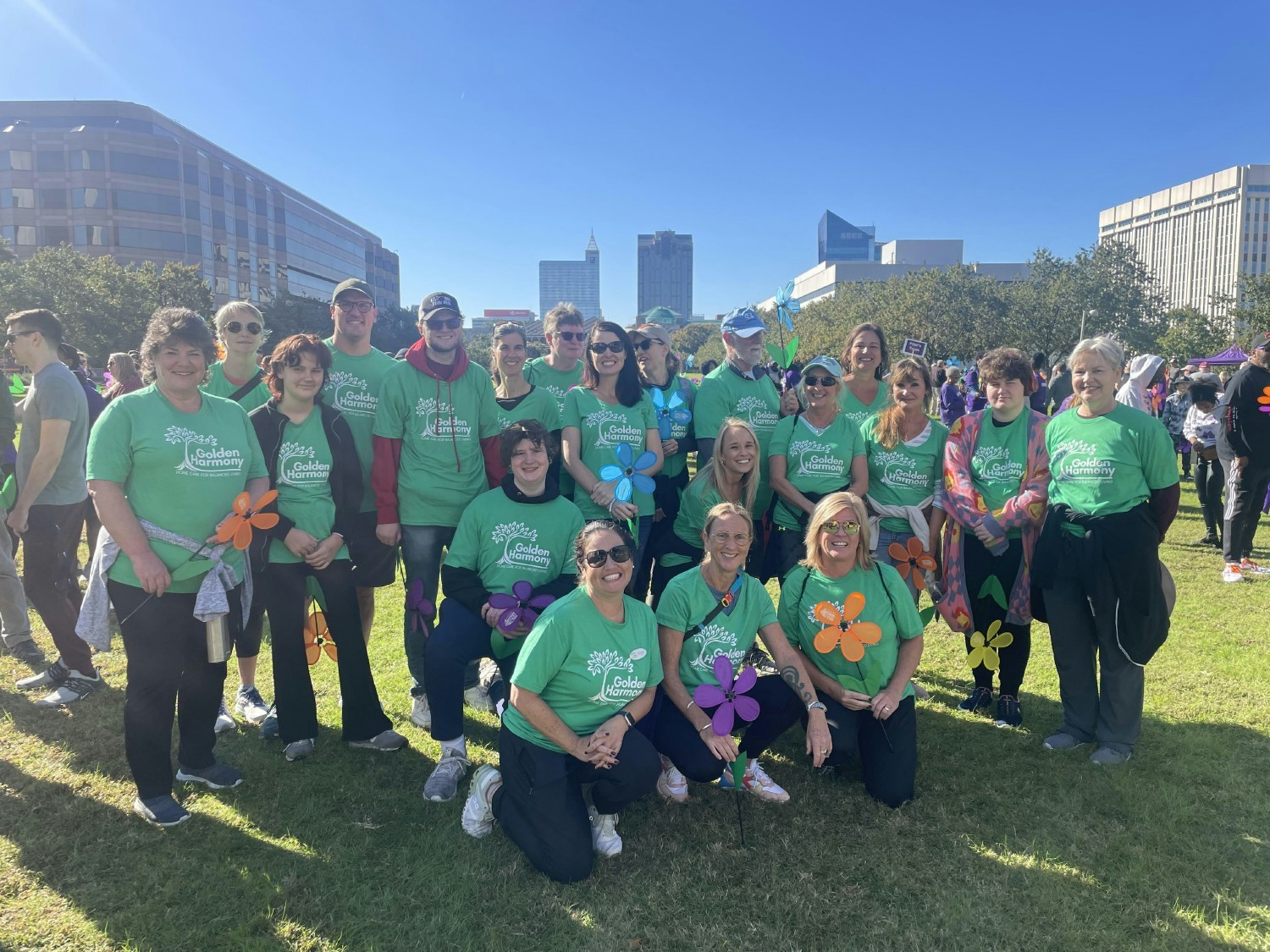 Golden Harmony Team participate in the Alzheimers Memory Walk.  We are passionate about causes that affect our clients. 