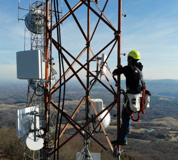 Technician working in the field. 