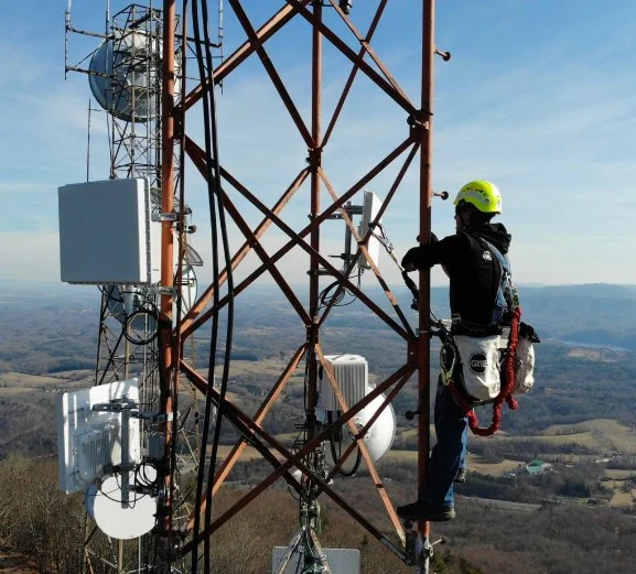 Technician working in the field. 