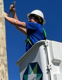 Installation technician working in the field.