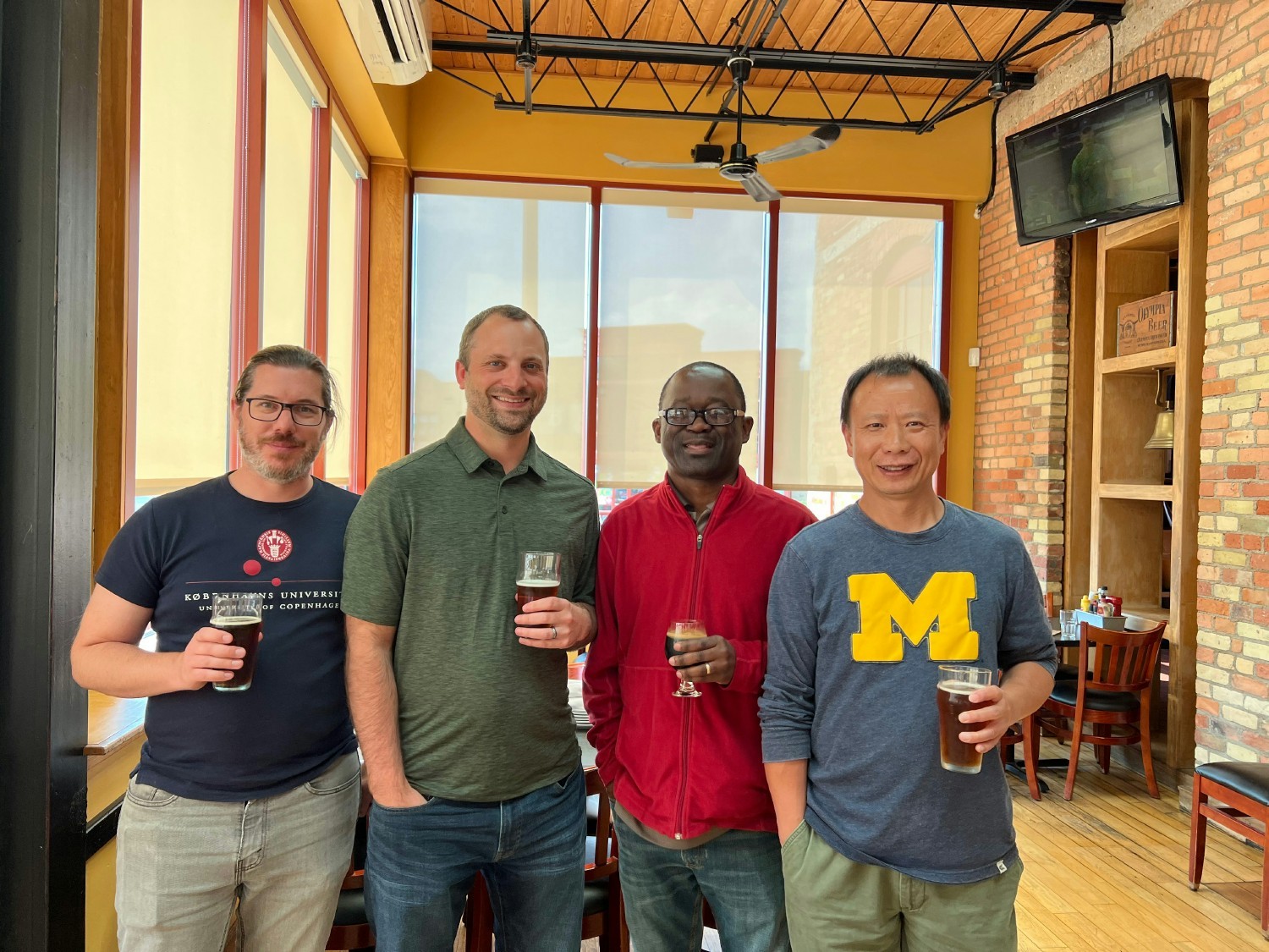 The Kalamazoo R&D team enjoying an after work social hour.