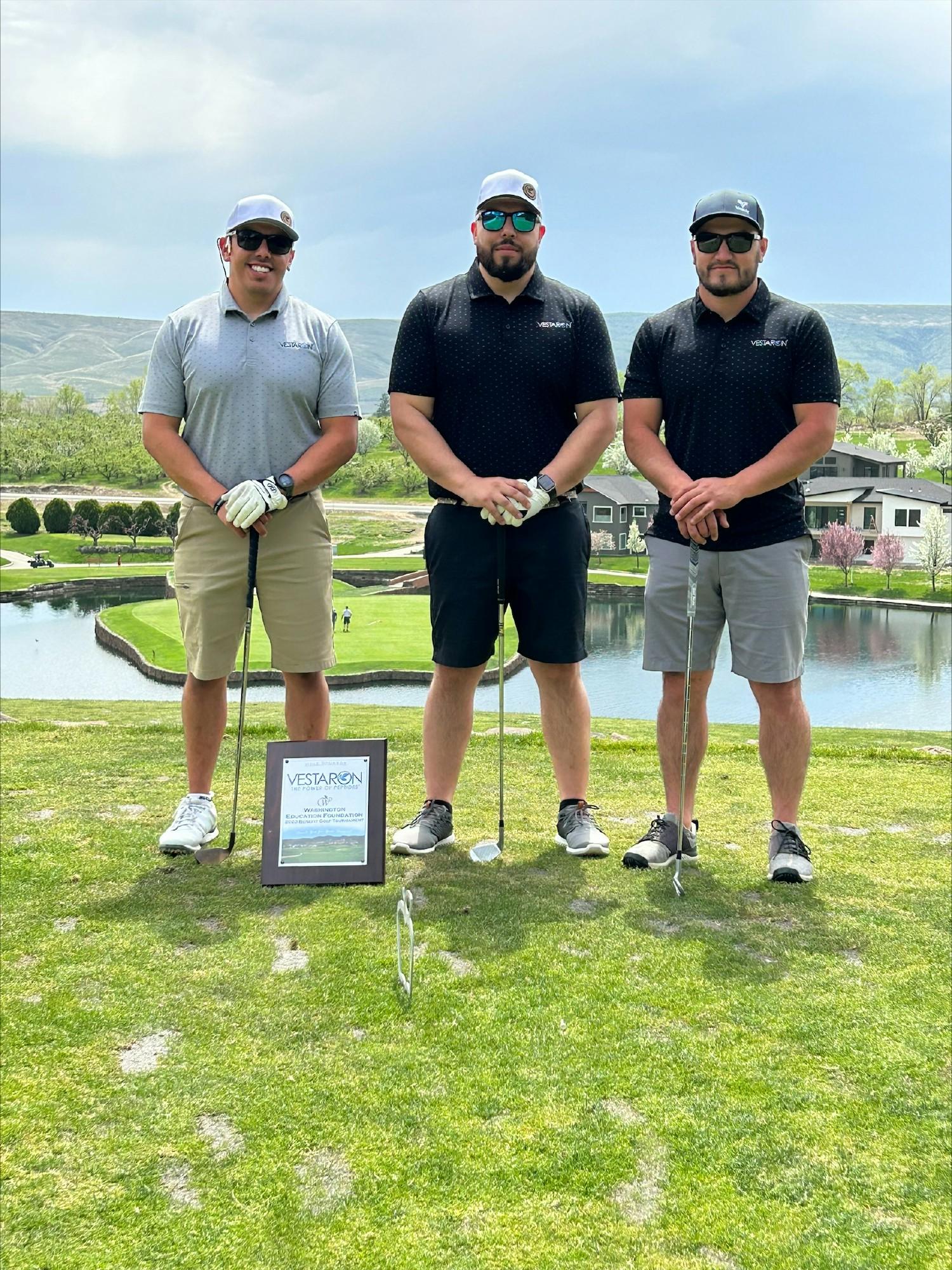 Our sales team participating in a golf tournament for the Apple Education Foundation. 