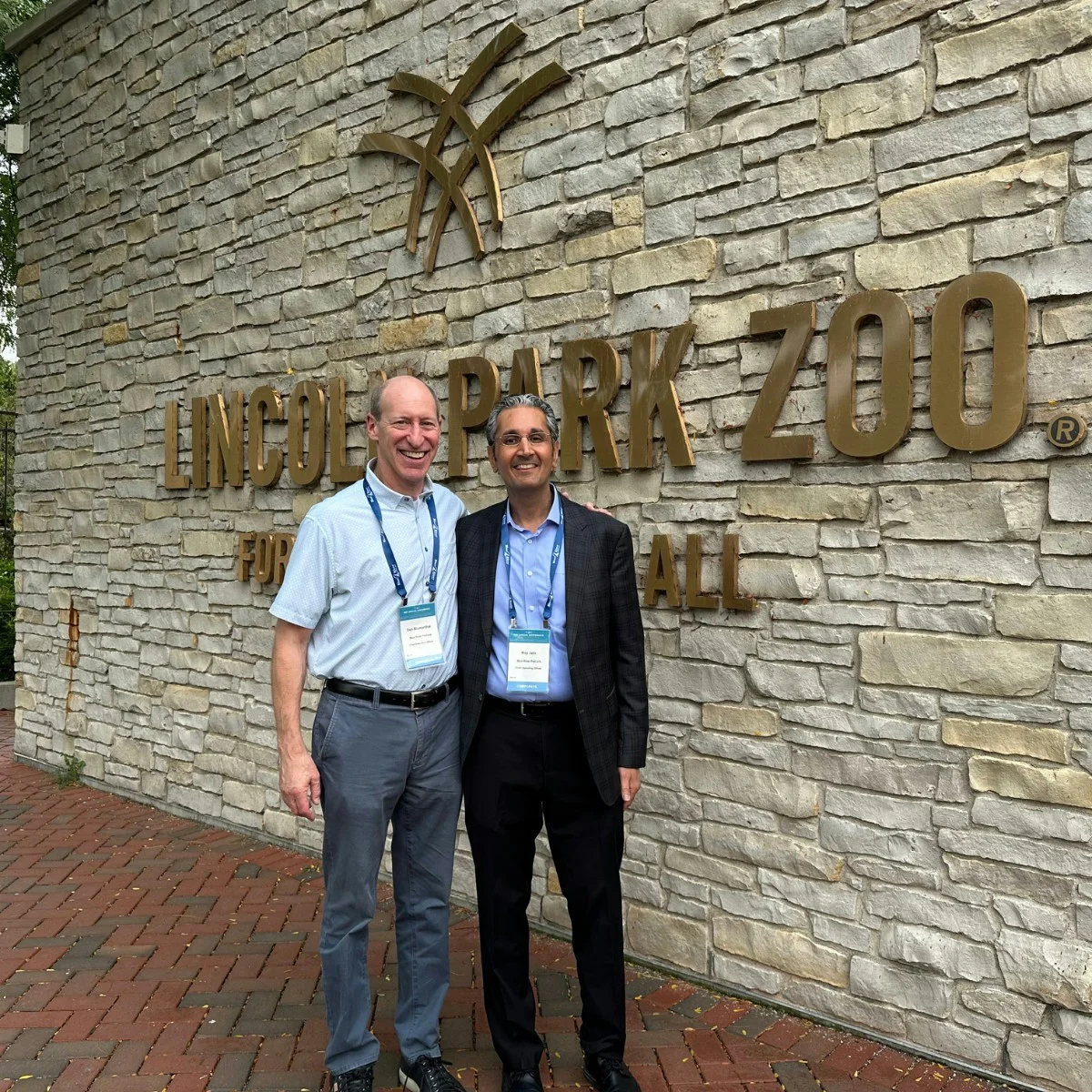 Two of our founders, Dan Blumenthal and Roy Jain, at a private event during BRP's Annual Conference