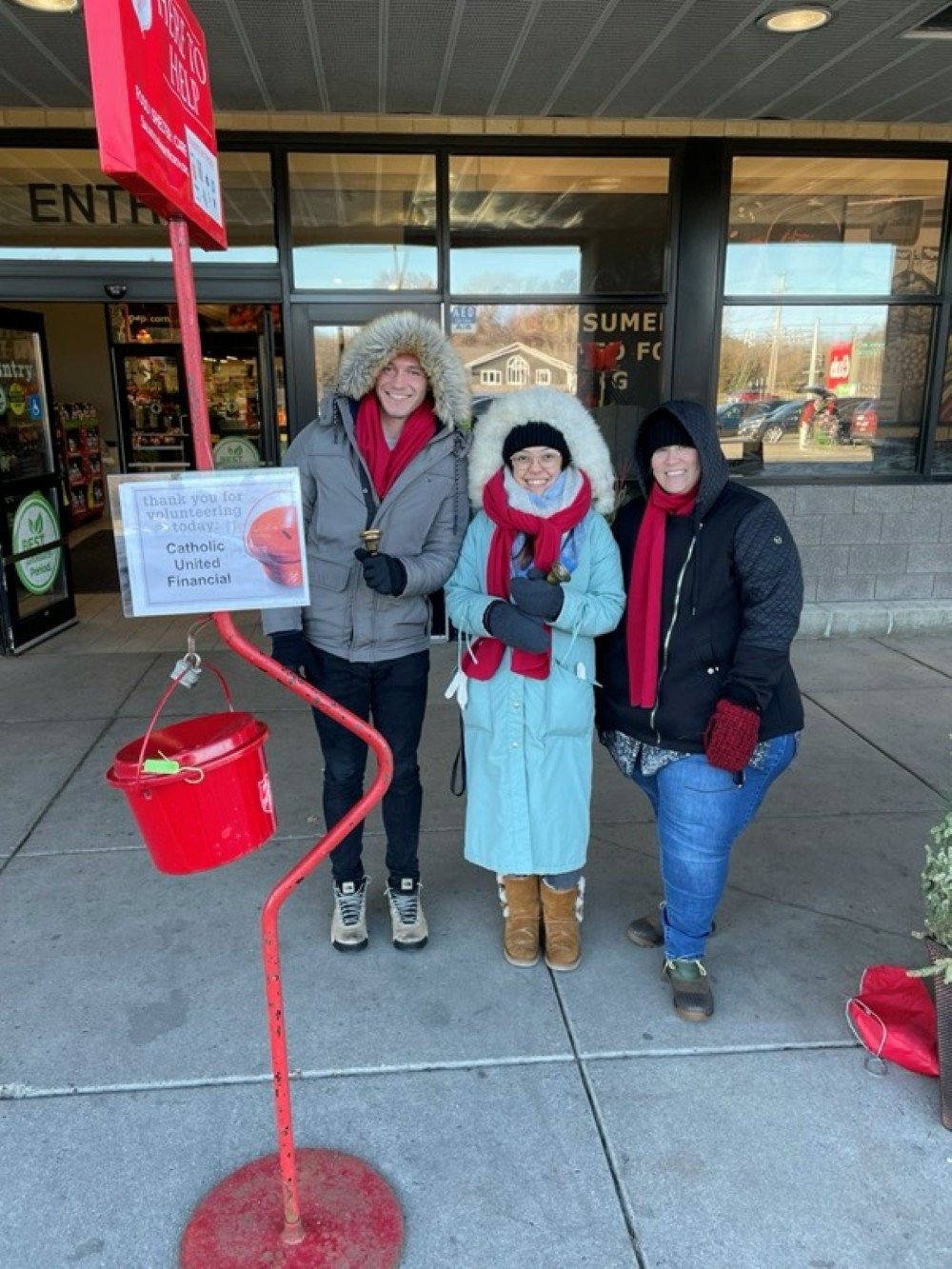 Ringing the Salvation Army Bell in below zero temps.