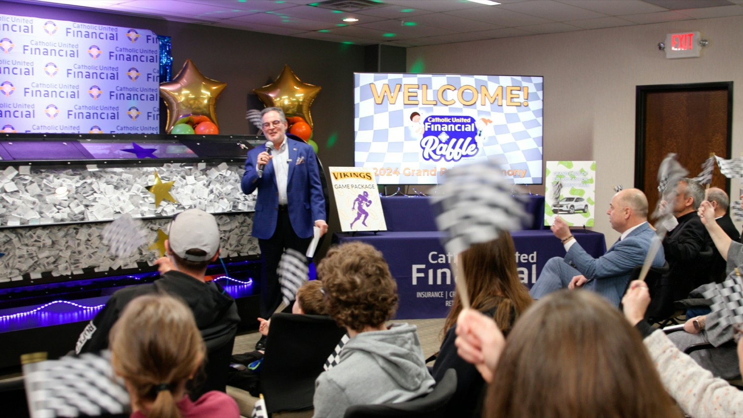 The start of our raffle that raise over $1.4 million dollars for Catholic Schools