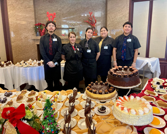 Our wonderful dining staff ready for the Christmas brunch for residents