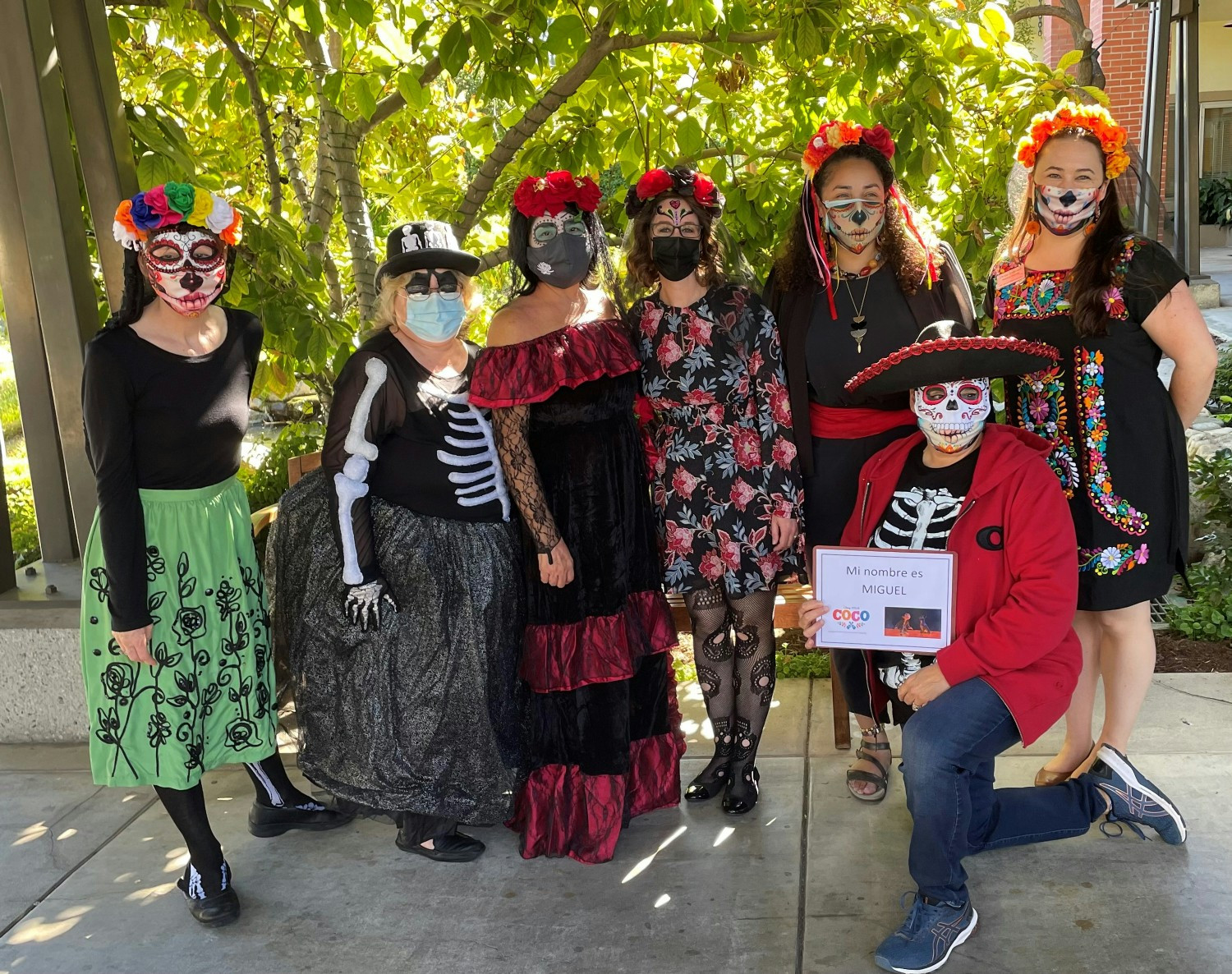 Administration staff having fun at the Employee Halloween party.