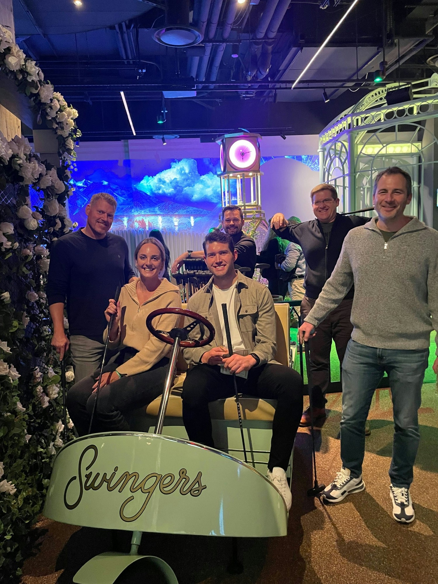 Vega sales team in New York playing a friendly round of Putt-Putt