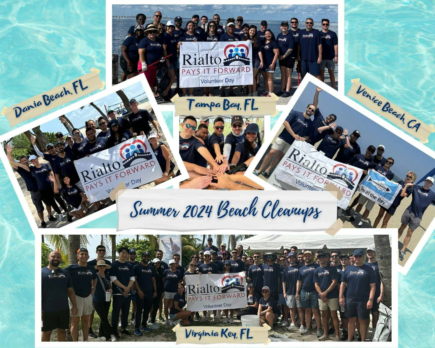 Rialto Associates in Tampa, Miami, and Santa Monica participated in beach cleanups during our Rialto Pays it Forward.