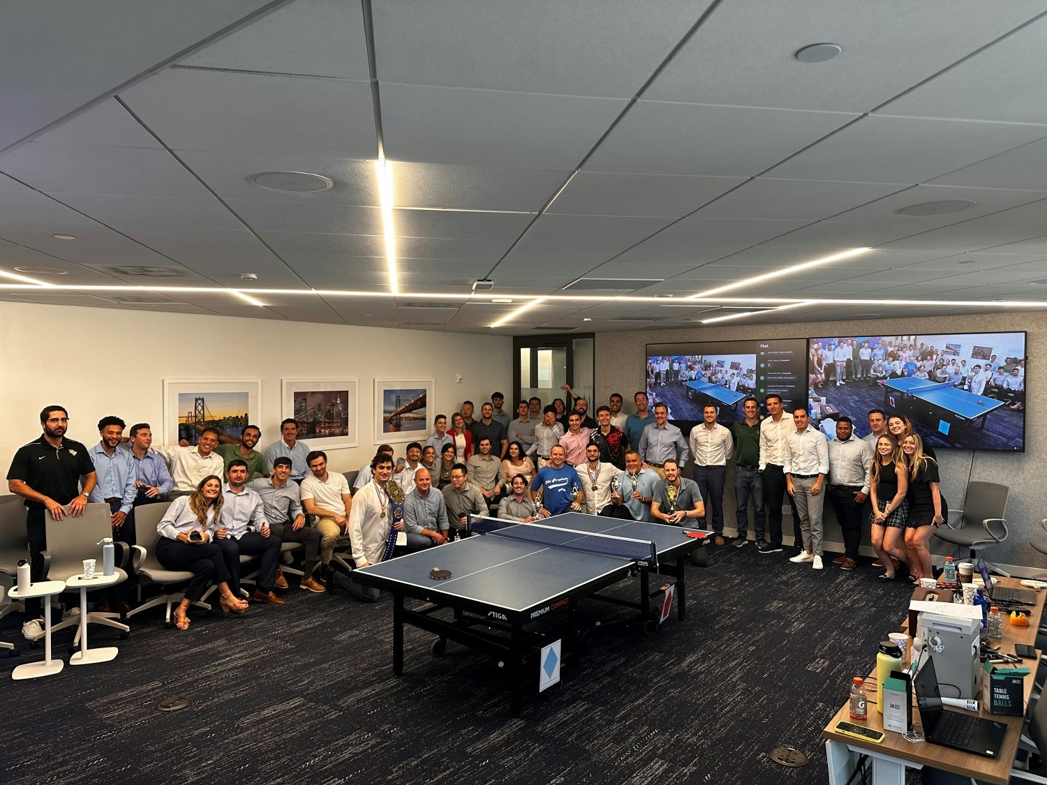 Rialto's annual Ping Pong Tournament is organized by our summer interns, web-streamed, and enjoyed by all – August 2023