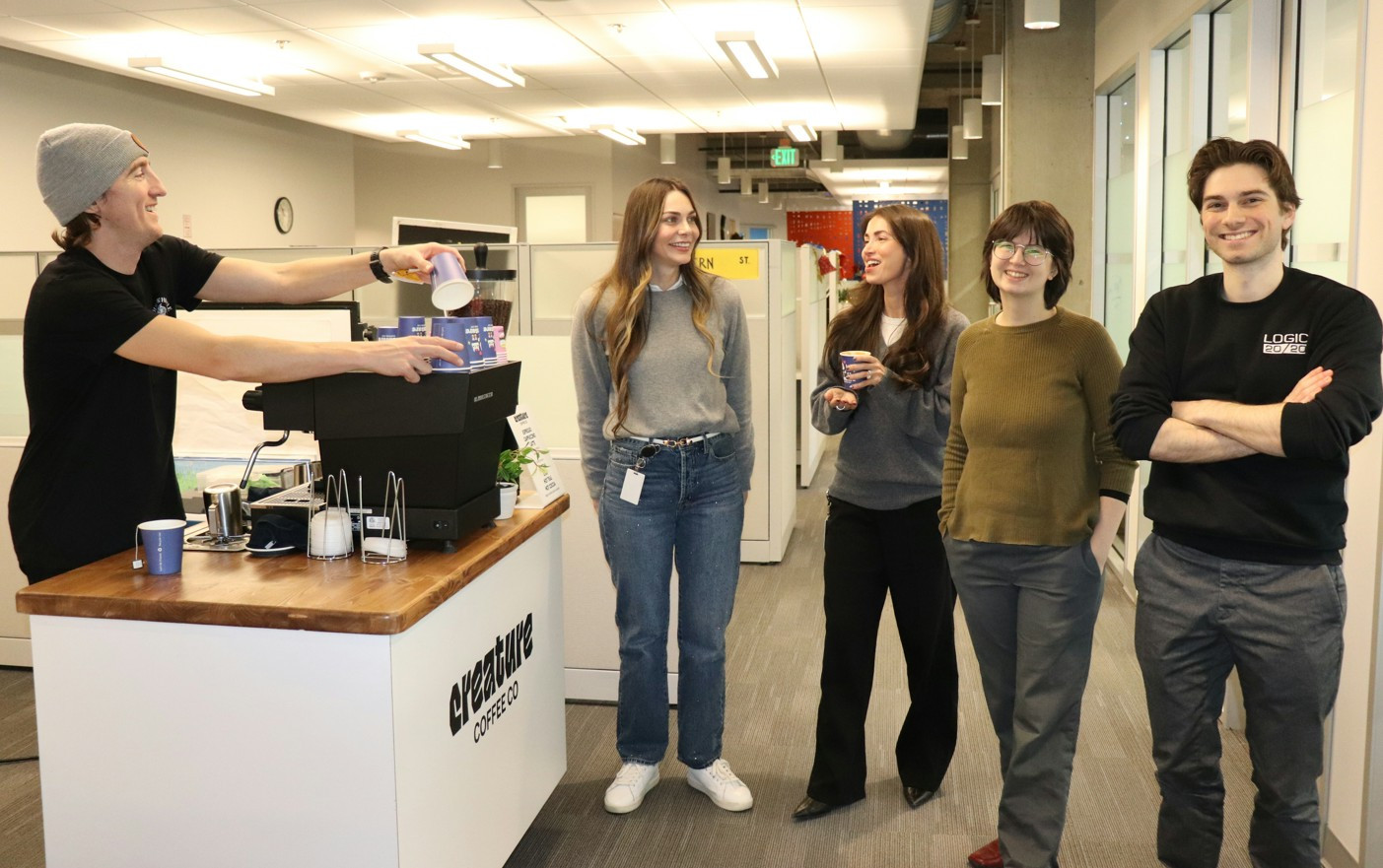 There’s a “latte” to smile about when an in-house barista is in the next cubicle making your favorite bevvy.