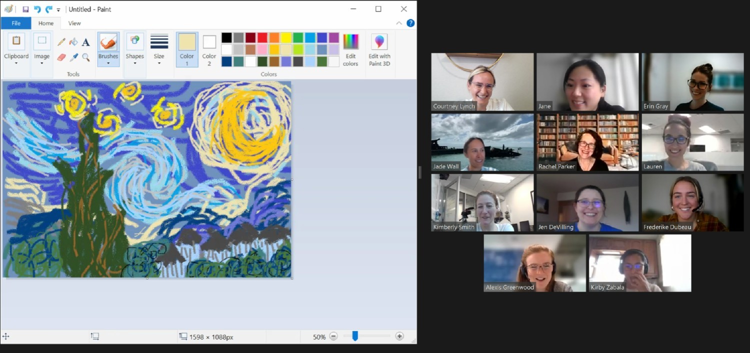 A virtual paint ‘n sip night, hosted by our Logic Women’s Committee, brings colleagues together.  