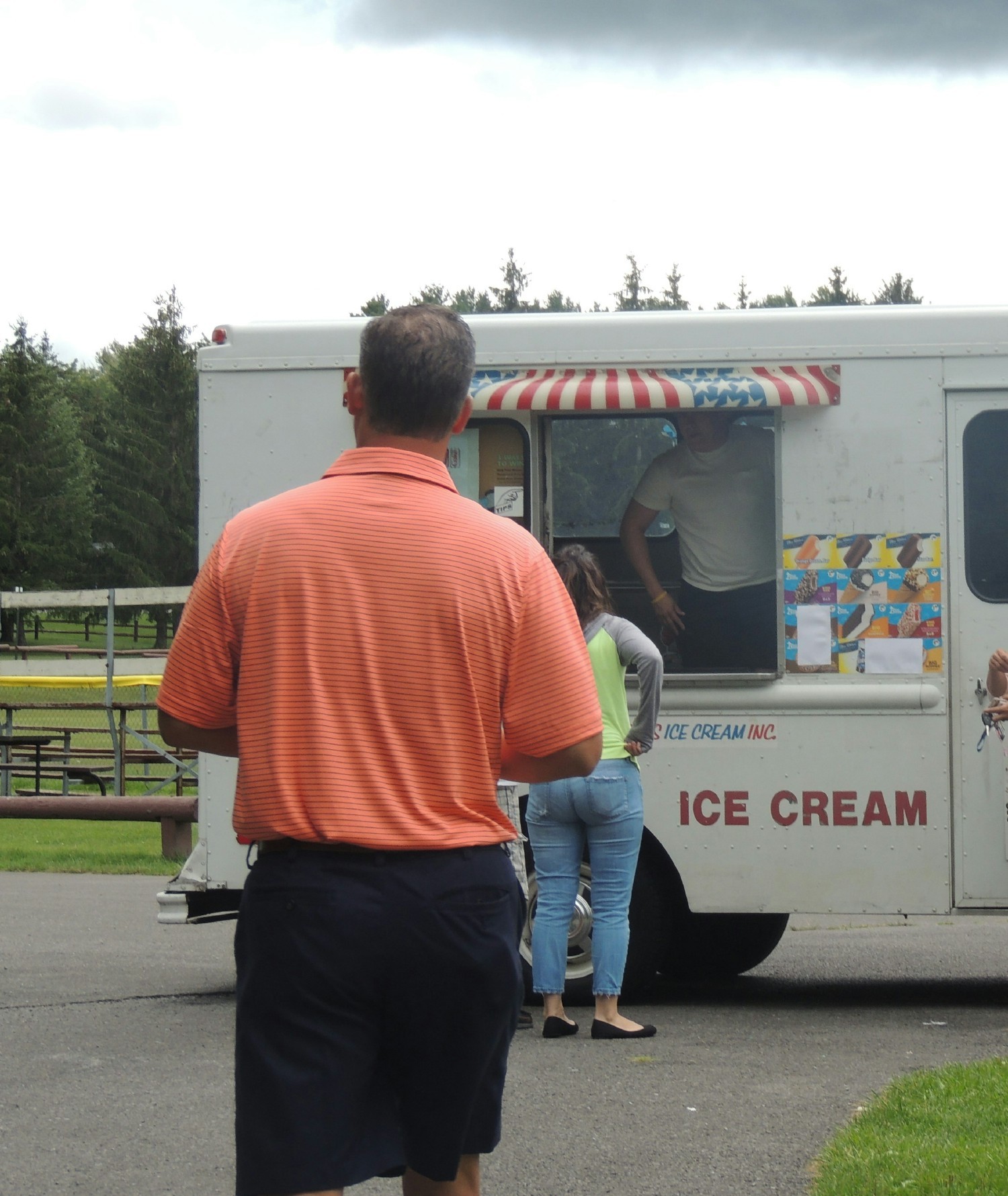 Team Members choosing which ice cream they would like to enjoy from the ice cream vendor!