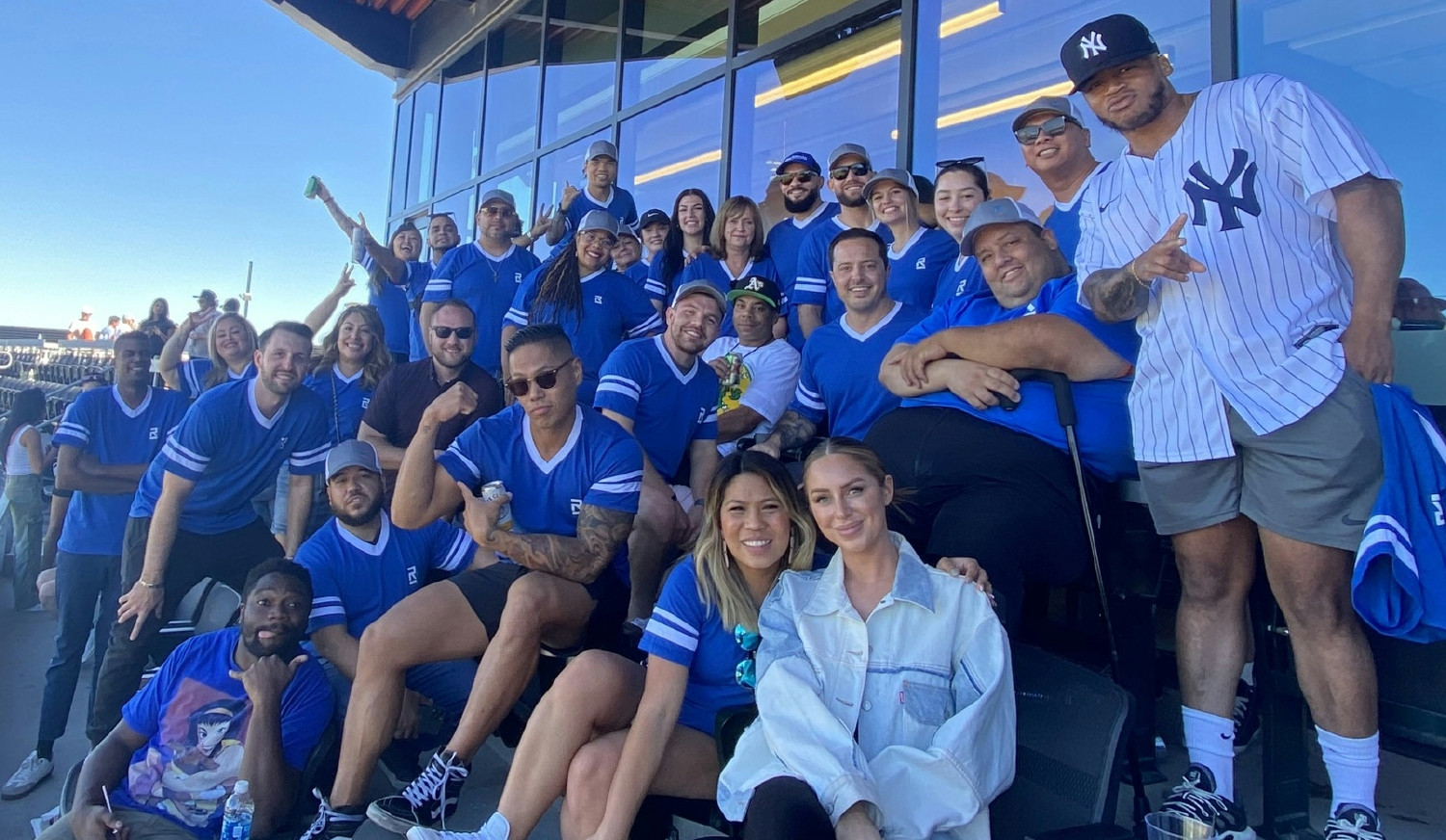 Baseball anyone? The Vegas crew take in a game together.