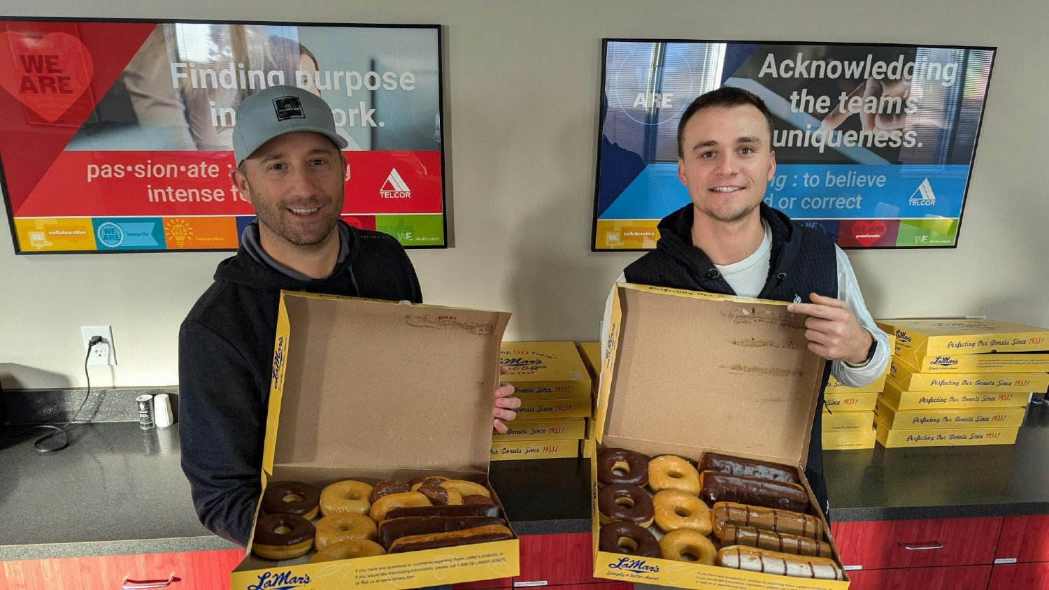 In appreciation for everyone's collaboration, innovation, and service, the sales team brought in donuts for everyone.