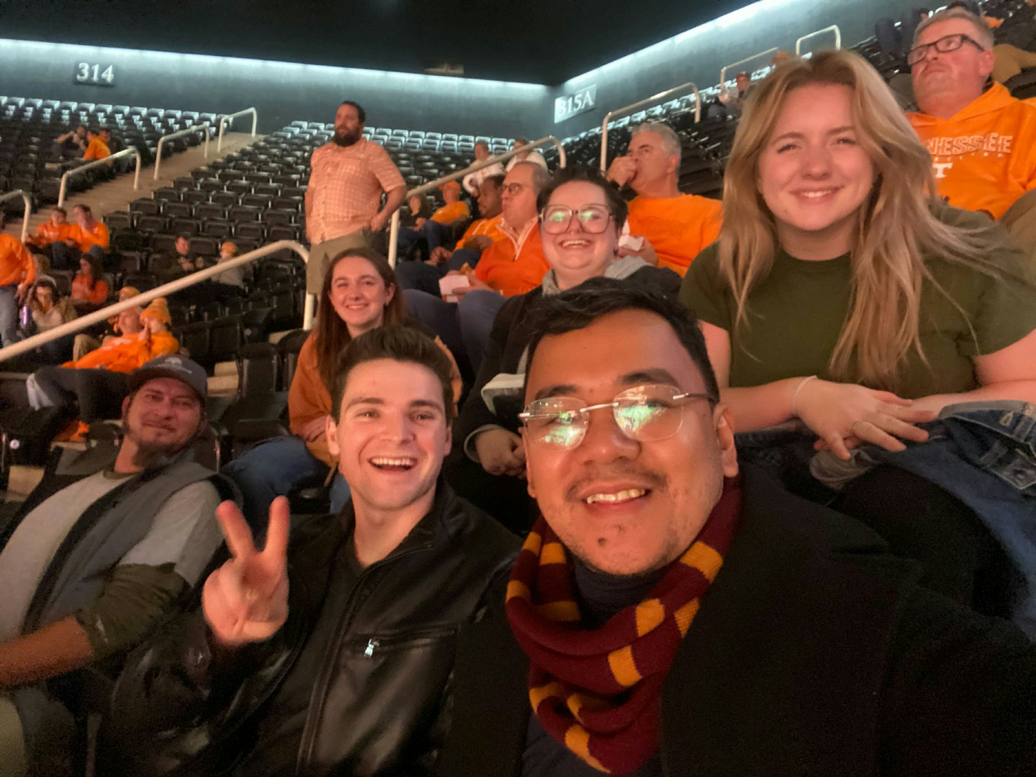 Our team attending a Volunteer Basketball game together.