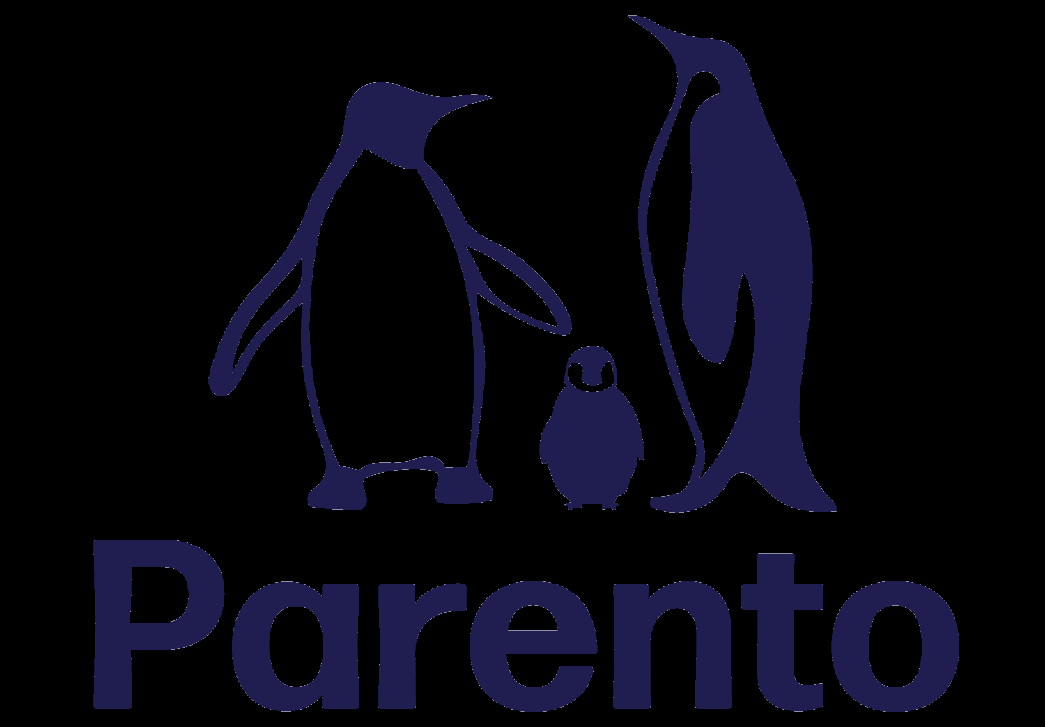 Parento logo in navy. 