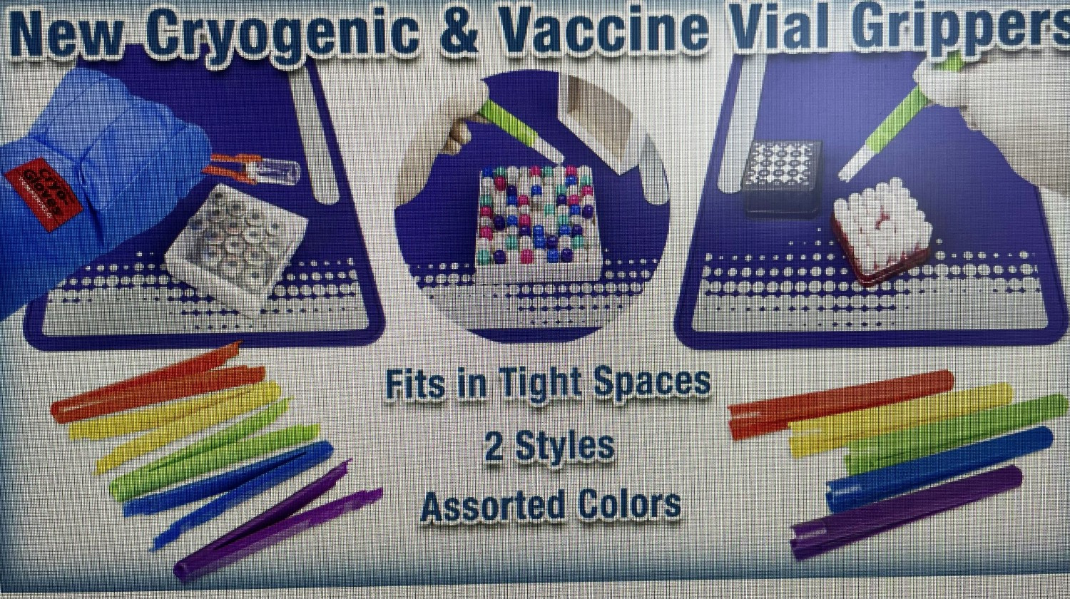 New cryogenic vial grippers in many colors.