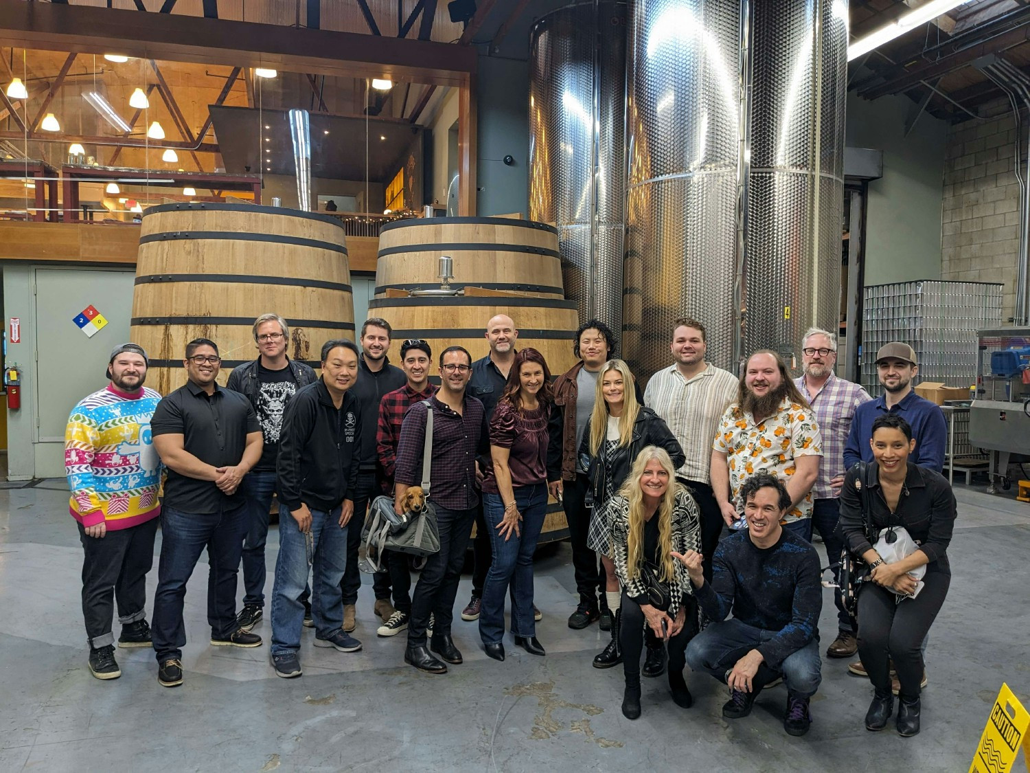 Distillery tour at Holiday Party