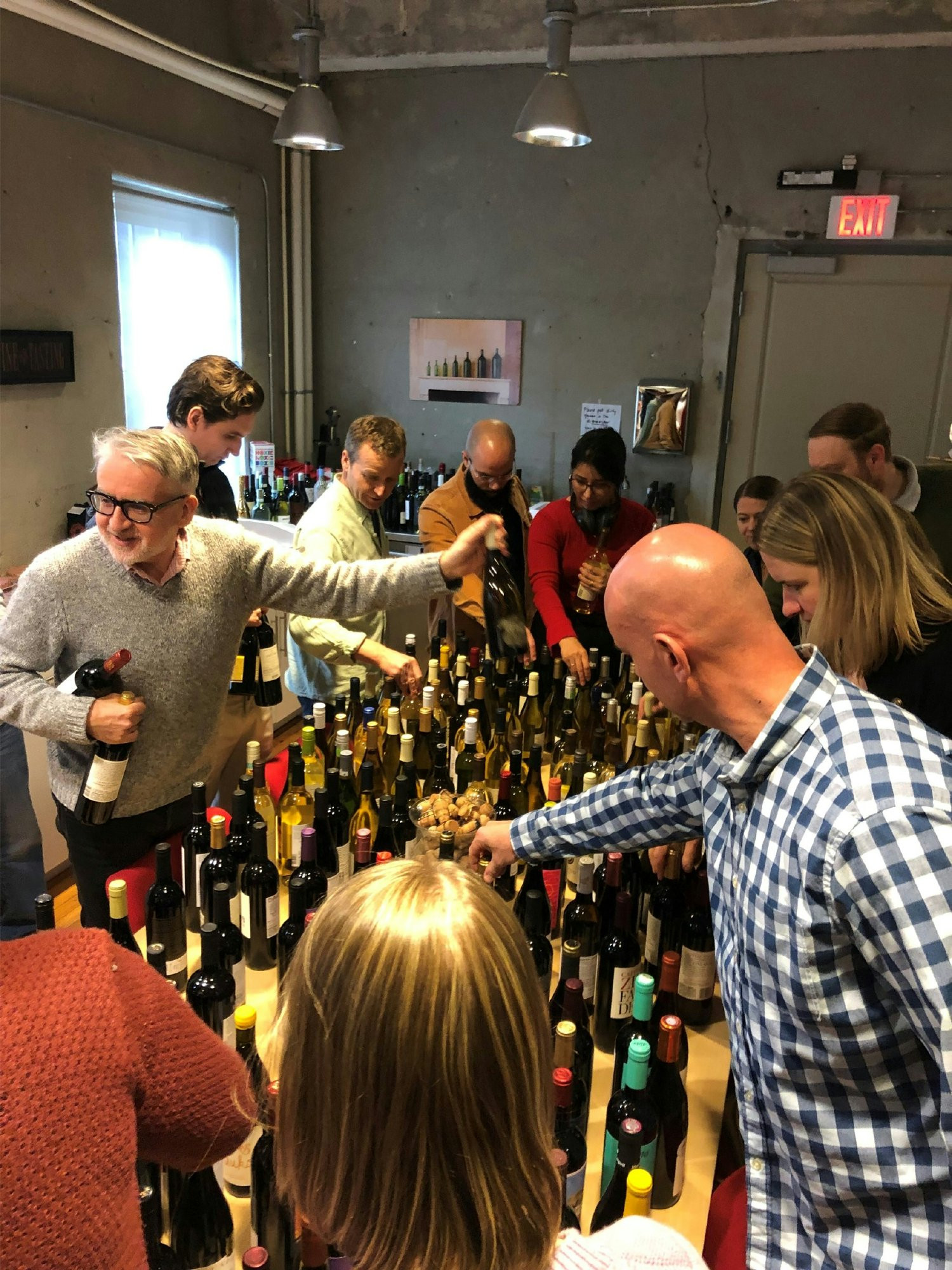 An accidental twinning day—discovered over a wine barrel at the entrance to our corporate office.