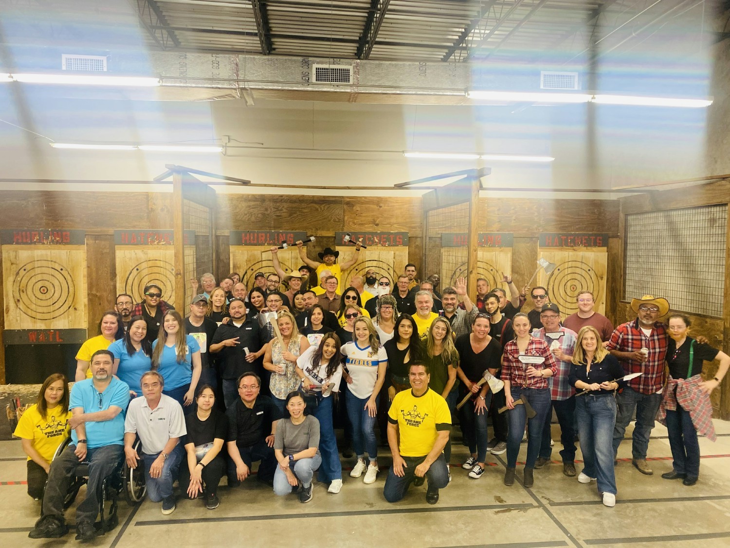 We bring in our staff every 90 days to HQ for training, meetings and team building!  Axe Throwing was a team favorite! 