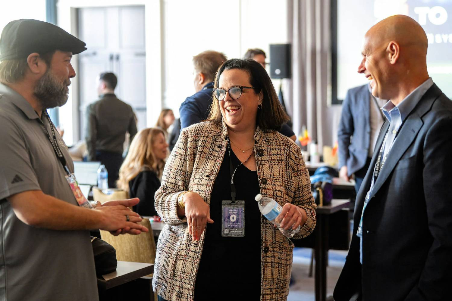 Sharing a laugh at Sales Kick Off
