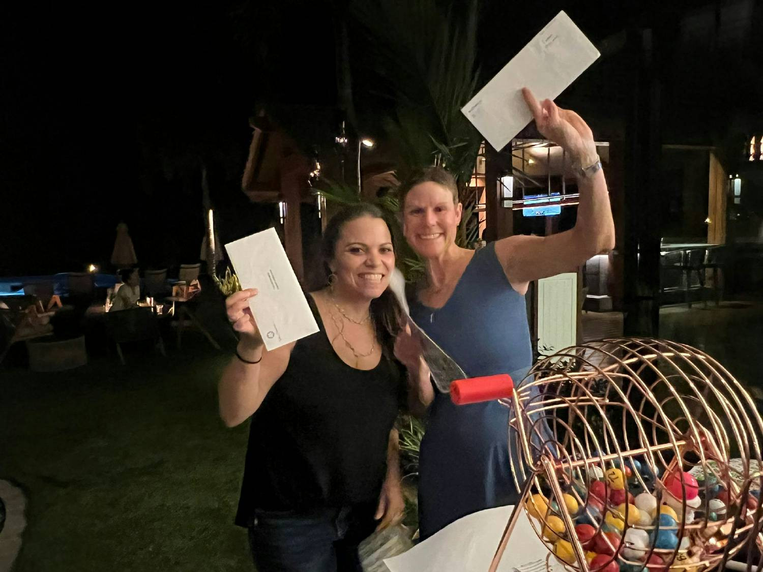 Some of our Concierge Managers with their Bingo Winnings at our annual holiday party. We give away so many prizes there!