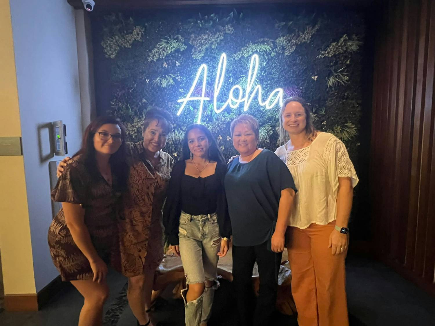 Some of our Reservations Team at the annual holiday party on Maui