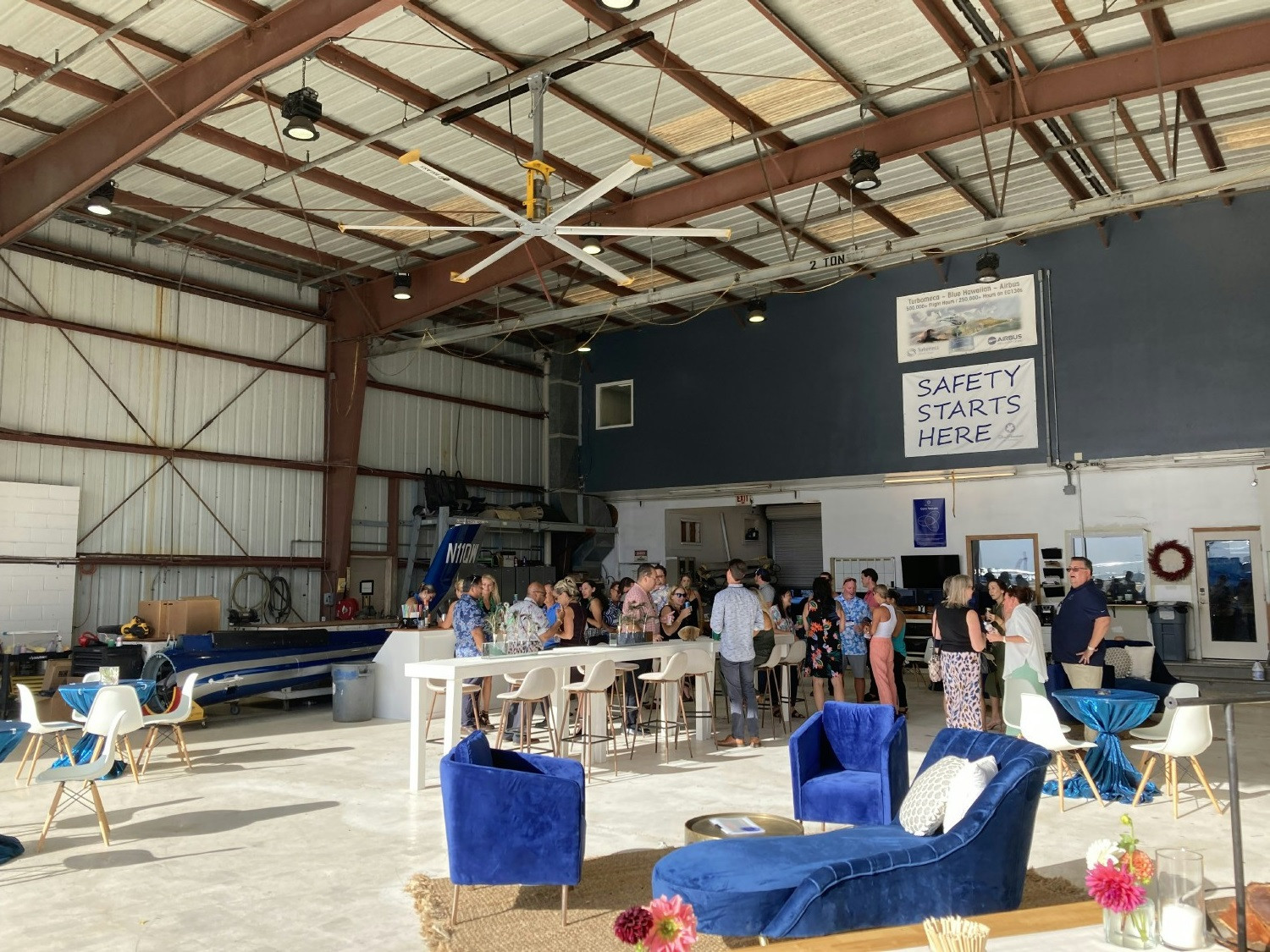 Blue Hawaiian hosting the Maui Hotel and Tourism Association at our Maui Airport Hangar