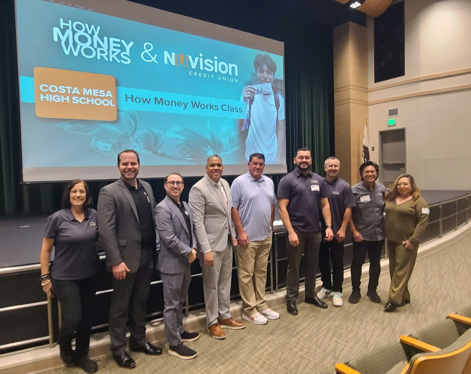 Team member volunteers at How Money Works Financial Literacy Program, Costa Mesa HS