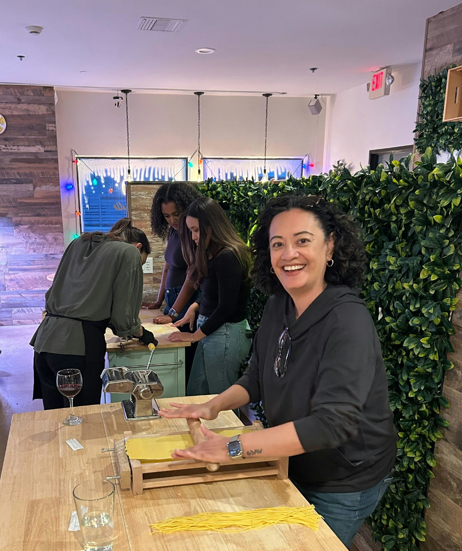 Pasta making in San Diego with the team.