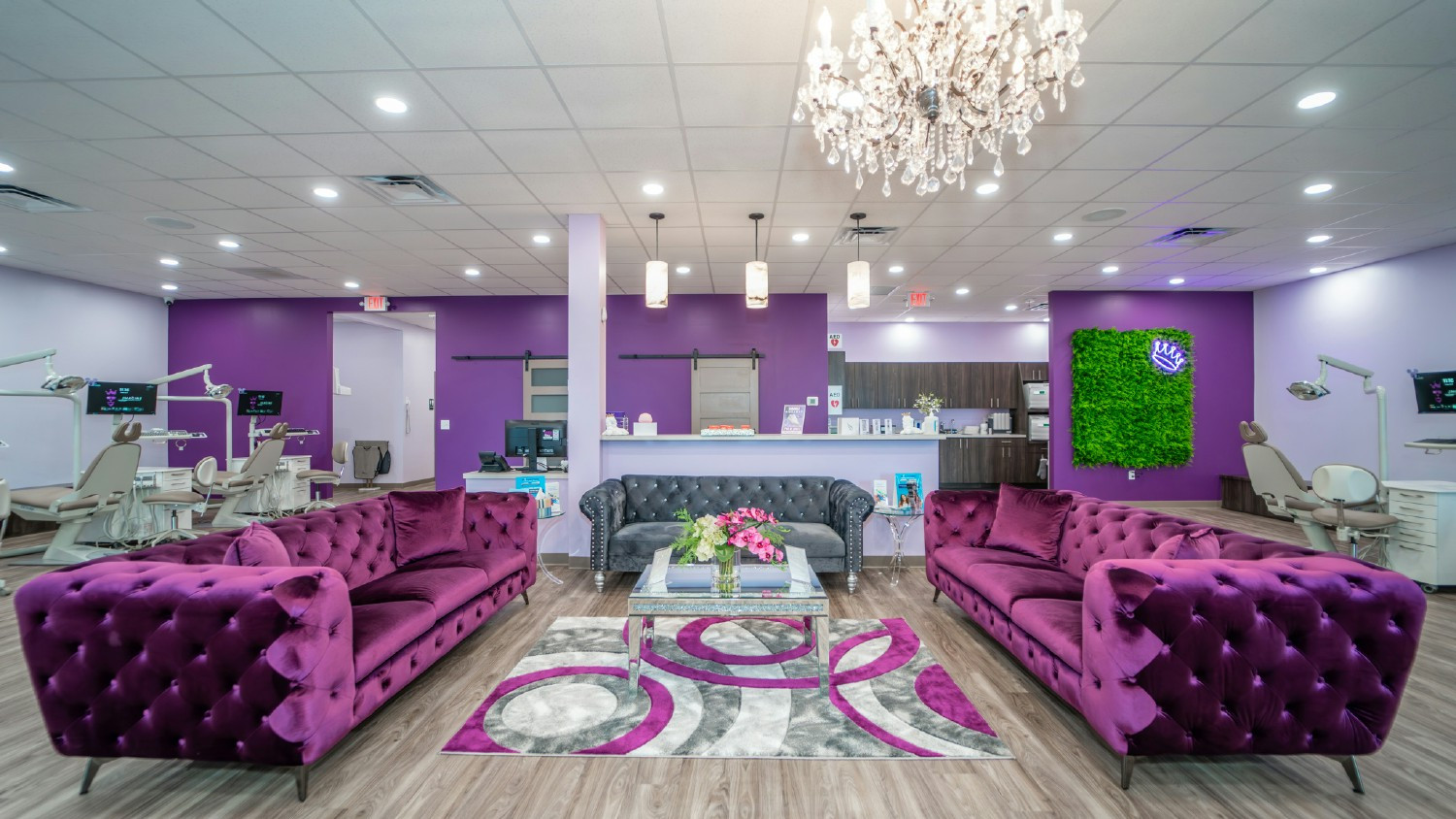 Our office is laidback and fun. We've got graffiti murals, Instagram walls, and plenty of trendy purple decor.