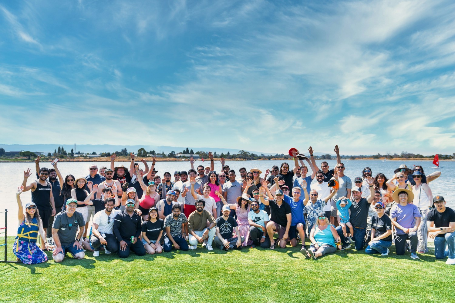 Trackers enjoying the company picnic at Shoreline Lake where we enjoyed amazing food and some competitive water sports!