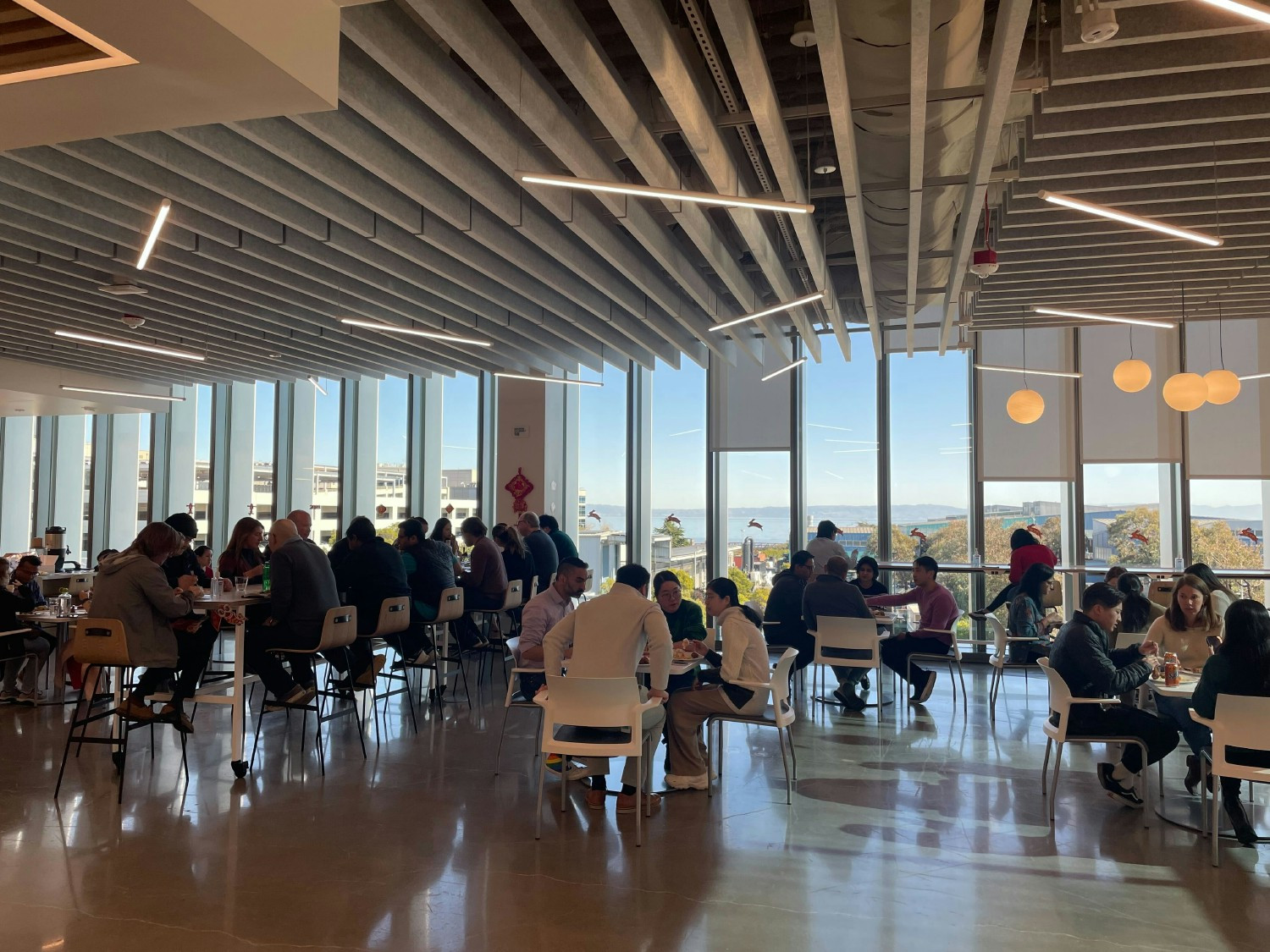 Lunchtime as everyone gathers together in our South San Francisco office